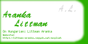 aranka littman business card